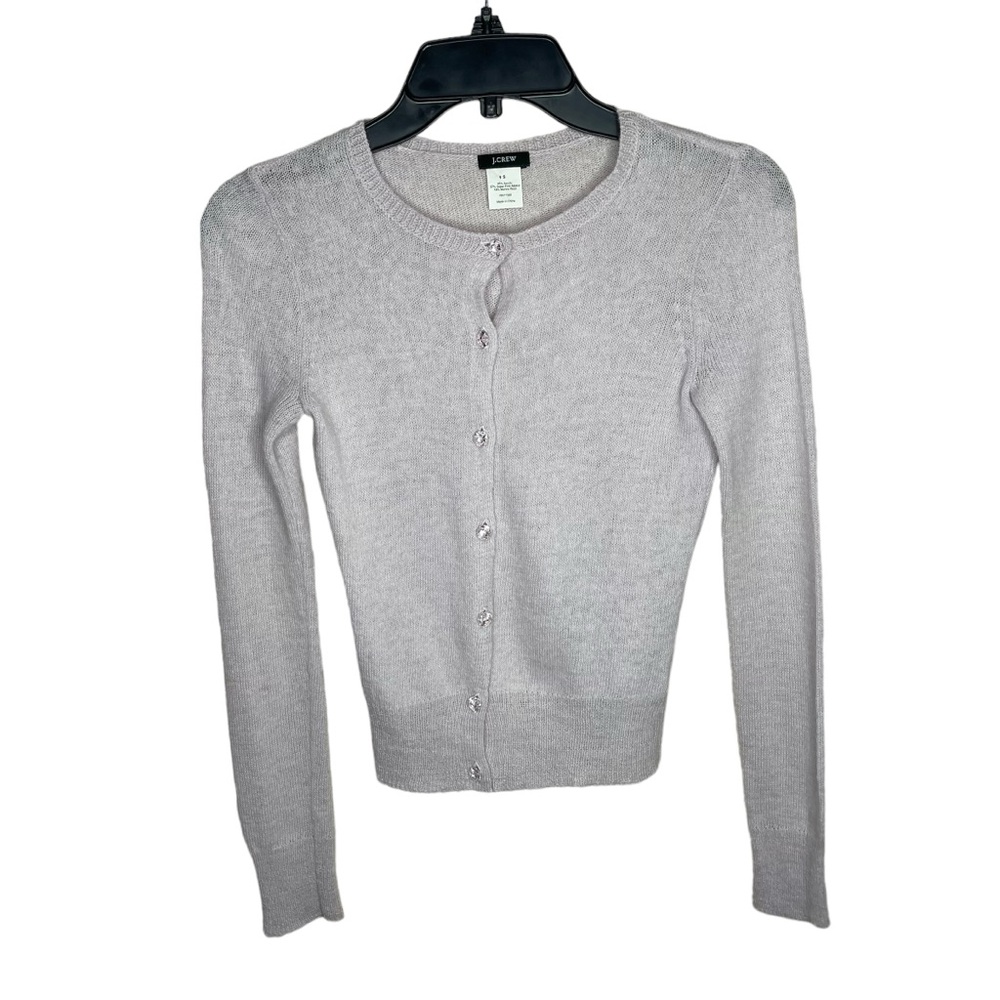 J. Crew Cardigan Sweater Womens Small Pink Alpaca Wool Blend Light Button Up